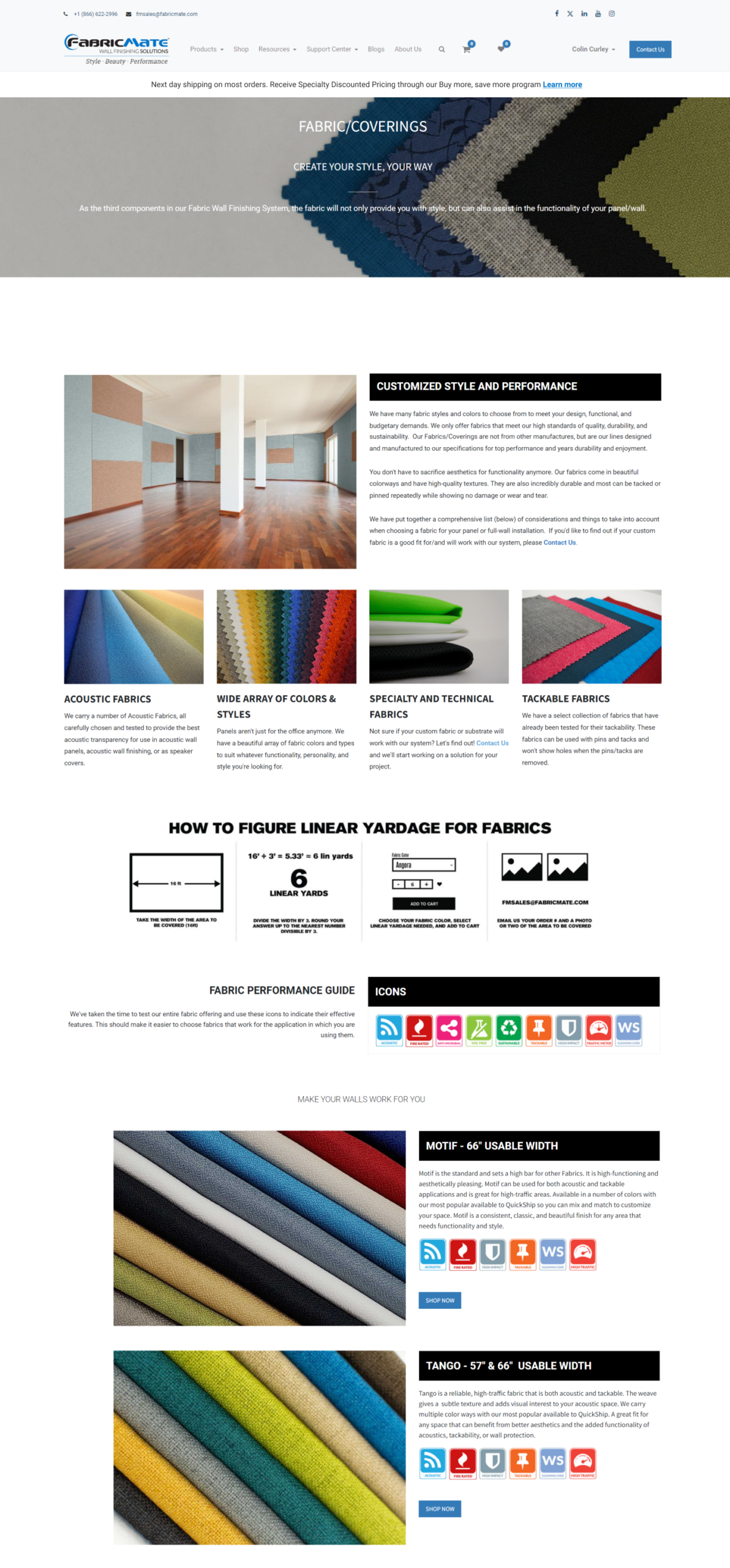 Before — Fabric page